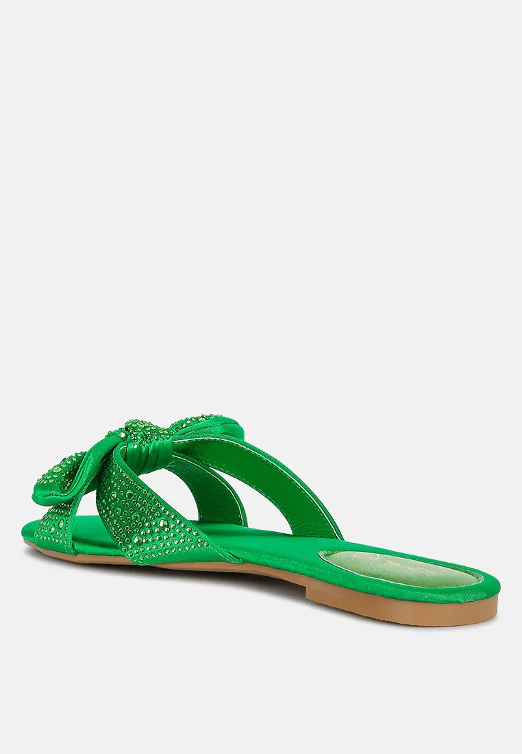 Fleurette Bow Flat Sandals by London Rag