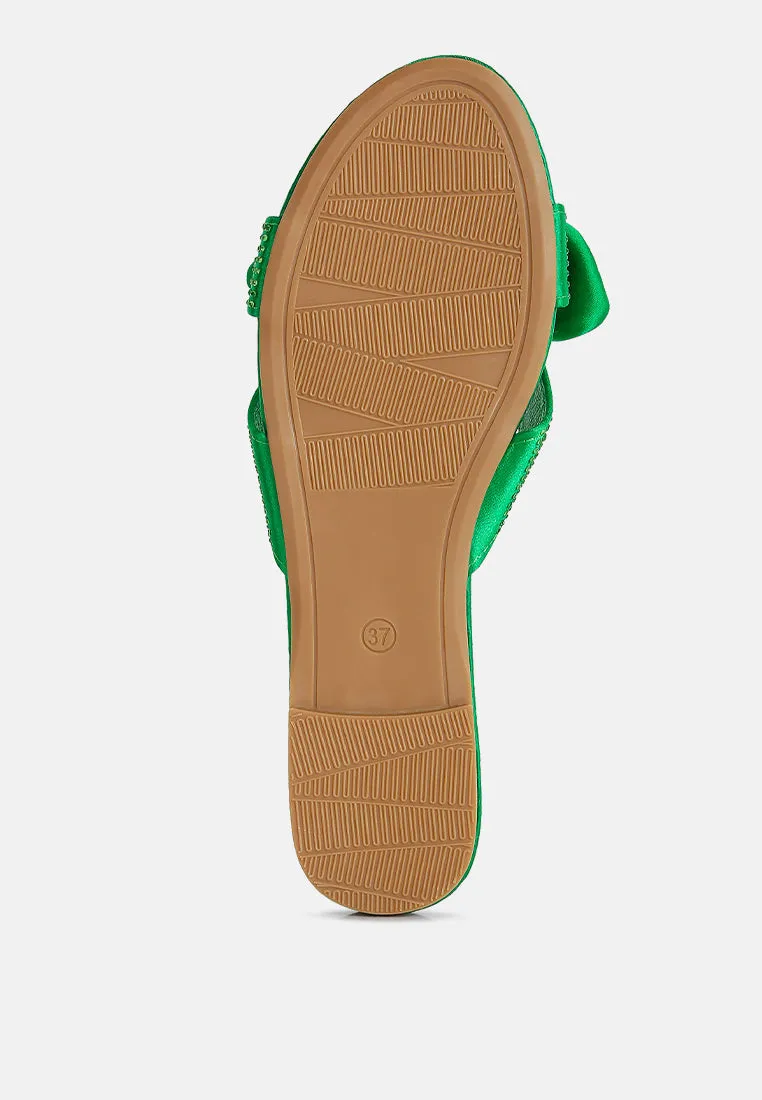 Fleurette Bow Flat Sandals by London Rag
