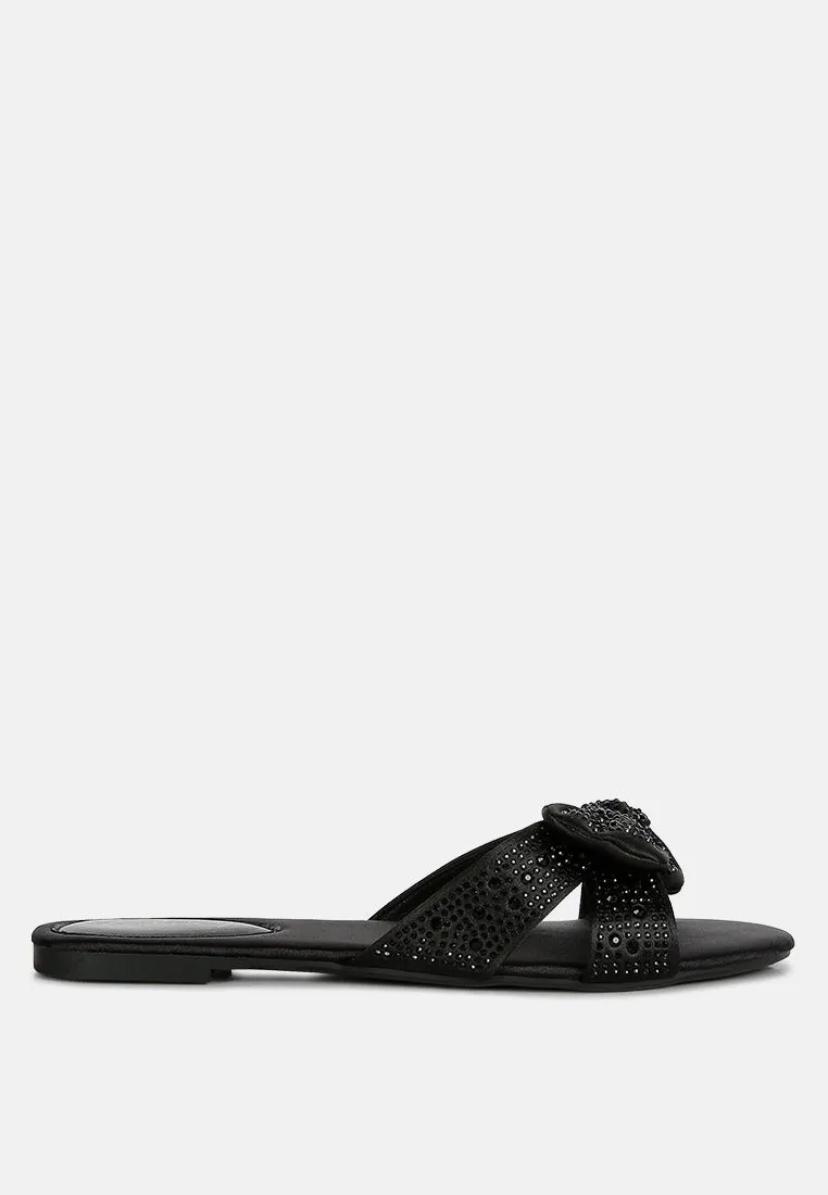 Fleurette Bow Flat Sandals by London Rag