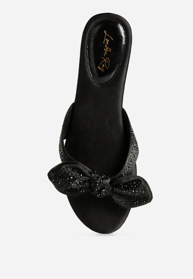Fleurette Bow Flat Sandals by London Rag