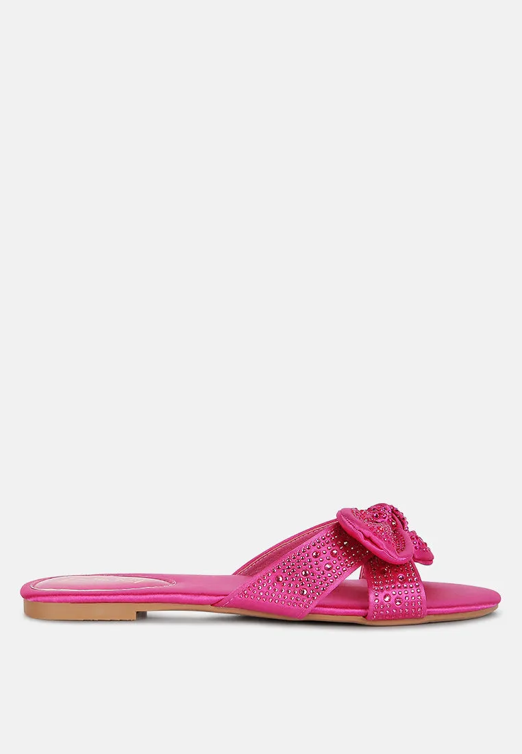 Fleurette Bow Flat Sandals by London Rag