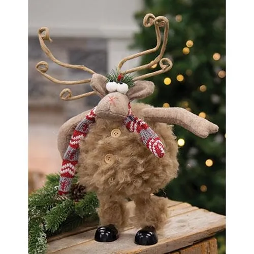 Fuzzy Wobble Moose 10" Winter Figure