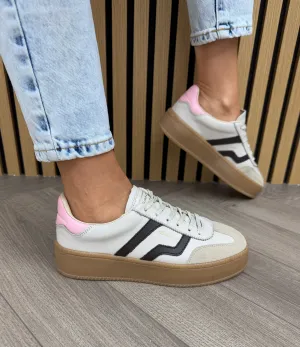 Gant (SS25) Cuzmani Platform Leather Lace Up Trainer 30533977 - Beige/Brown (GT9)