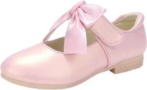 Girls Mary Jane Dress Shoes Bows Low Heels Flower Girl Wedding Church Shoes Toddler Little Kids Pump Shoes