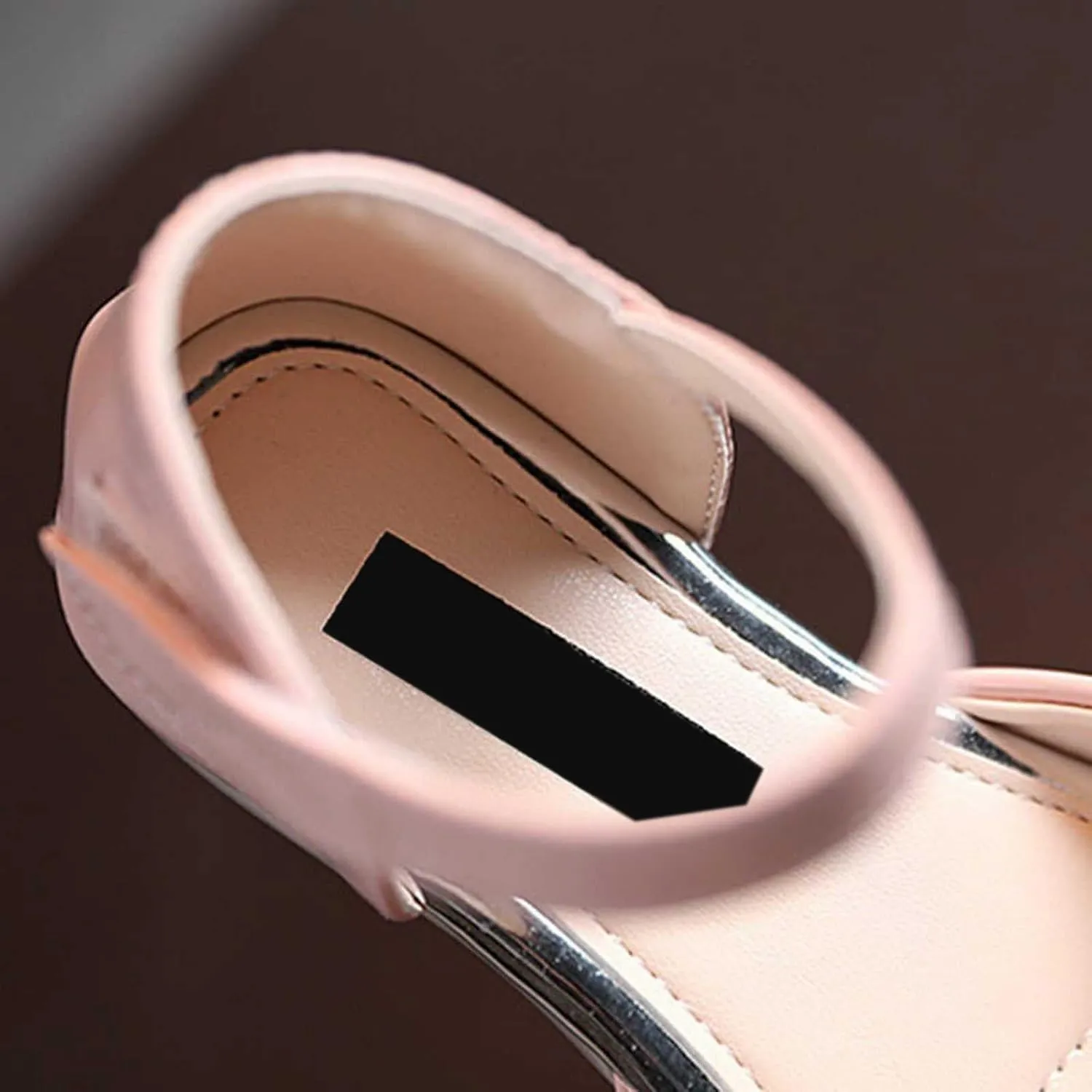 Girls Open Toe Heels Dress Shoes Flower Girl Mary Jane Sandals Wedding Pary Princess Shoes for Toddler Kids