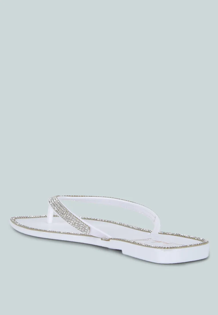 Golightly Diamante Stud Detail Thong Flats by London Rag