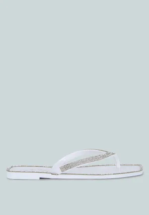 Golightly Diamante Stud Detail Thong Flats by London Rag