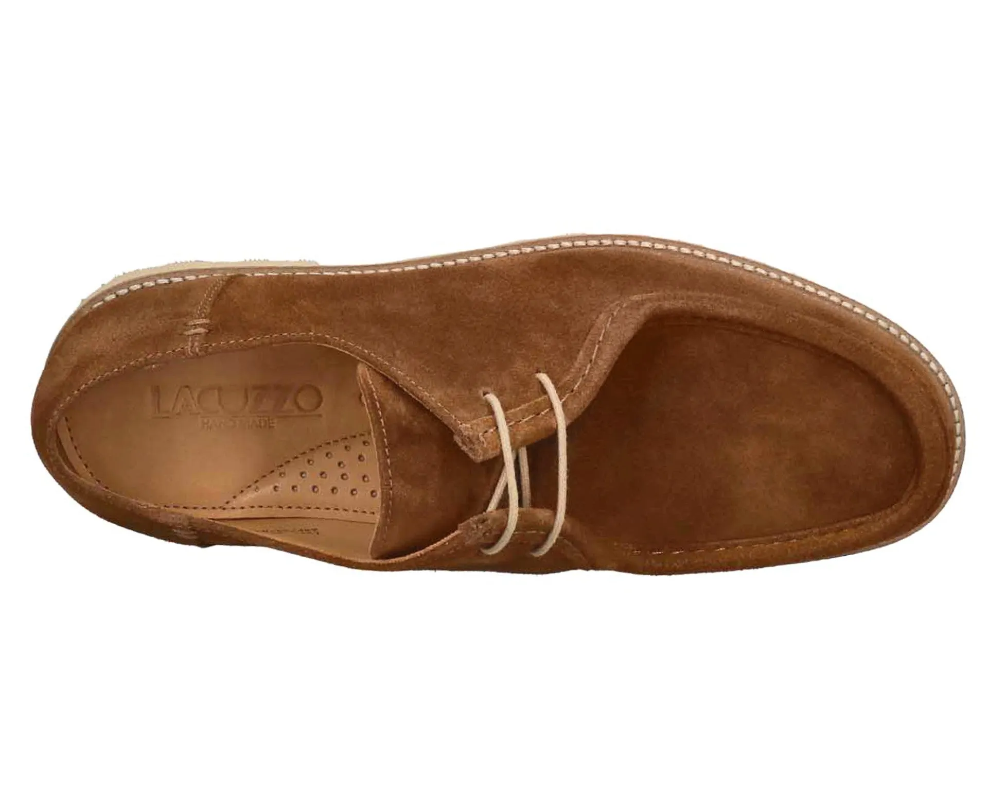 ID24554-Lacuzzo Tobacco Suede Apron Front Shoe