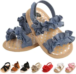 Infant Baby Boys Girls Sandals Summer Baby Wedding Dress Flat Shoes Newborn Crib Shoes First Walkers Prewalkers Shoes