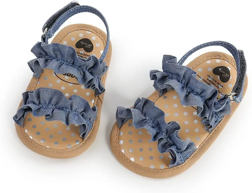 Infant Baby Boys Girls Sandals Summer Baby Wedding Dress Flat Shoes Newborn Crib Shoes First Walkers Prewalkers Shoes