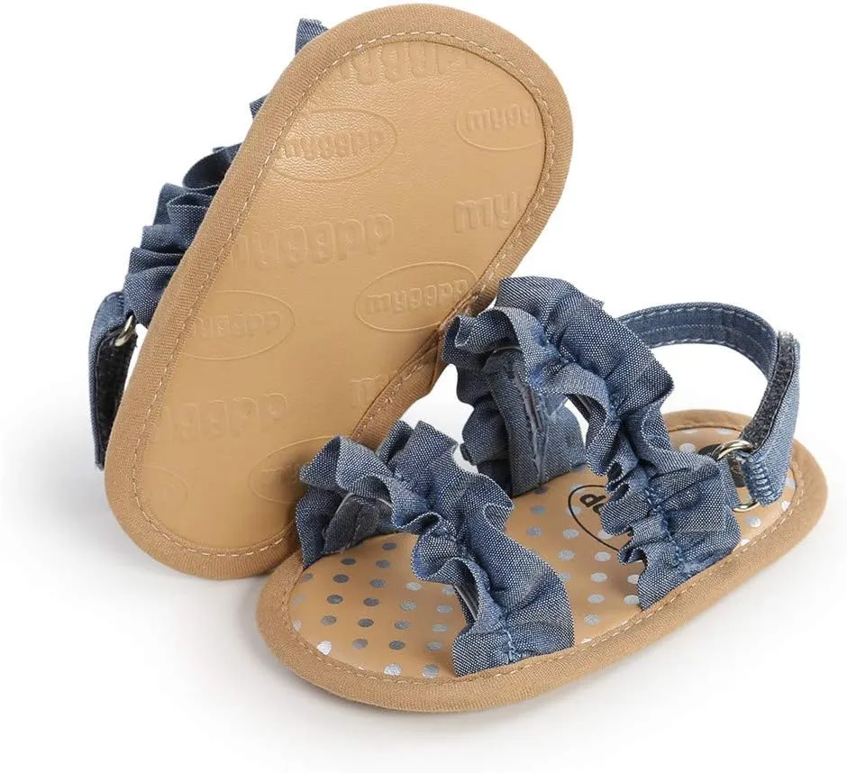 Infant Baby Boys Girls Sandals Summer Baby Wedding Dress Flat Shoes Newborn Crib Shoes First Walkers Prewalkers Shoes