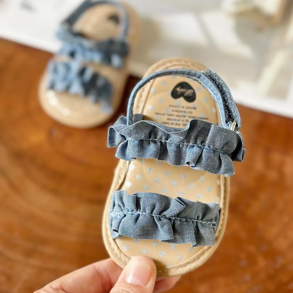 Infant Baby Boys Girls Sandals Summer Baby Wedding Dress Flat Shoes Newborn Crib Shoes First Walkers Prewalkers Shoes