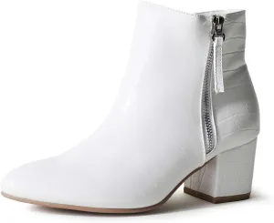 J. Adams Zuma Ankle Bootie  Closed Pointed Toe Low Block Heel Zip Up Boot