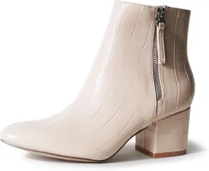 J. Adams Zuma Ankle Bootie  Closed Pointed Toe Low Block Heel Zip Up Boot