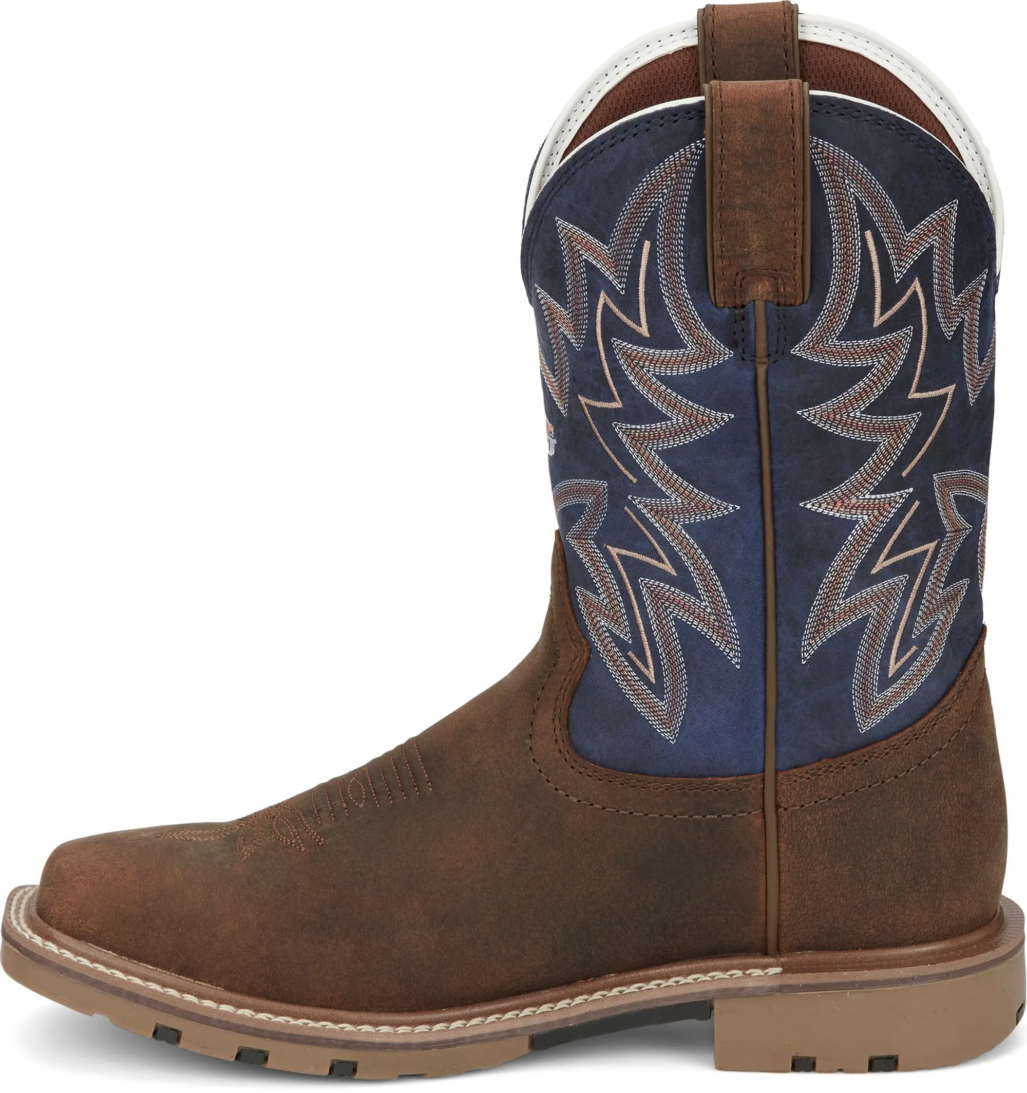 Justin Men's Dusty Cedar Brown Waterproof Western Work Boots GR9063