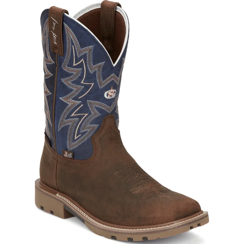 Justin Men's Dusty Cedar Brown Waterproof Western Work Boots GR9063