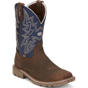 Justin Men's Dusty Cedar Brown Waterproof Western Work Boots GR9063