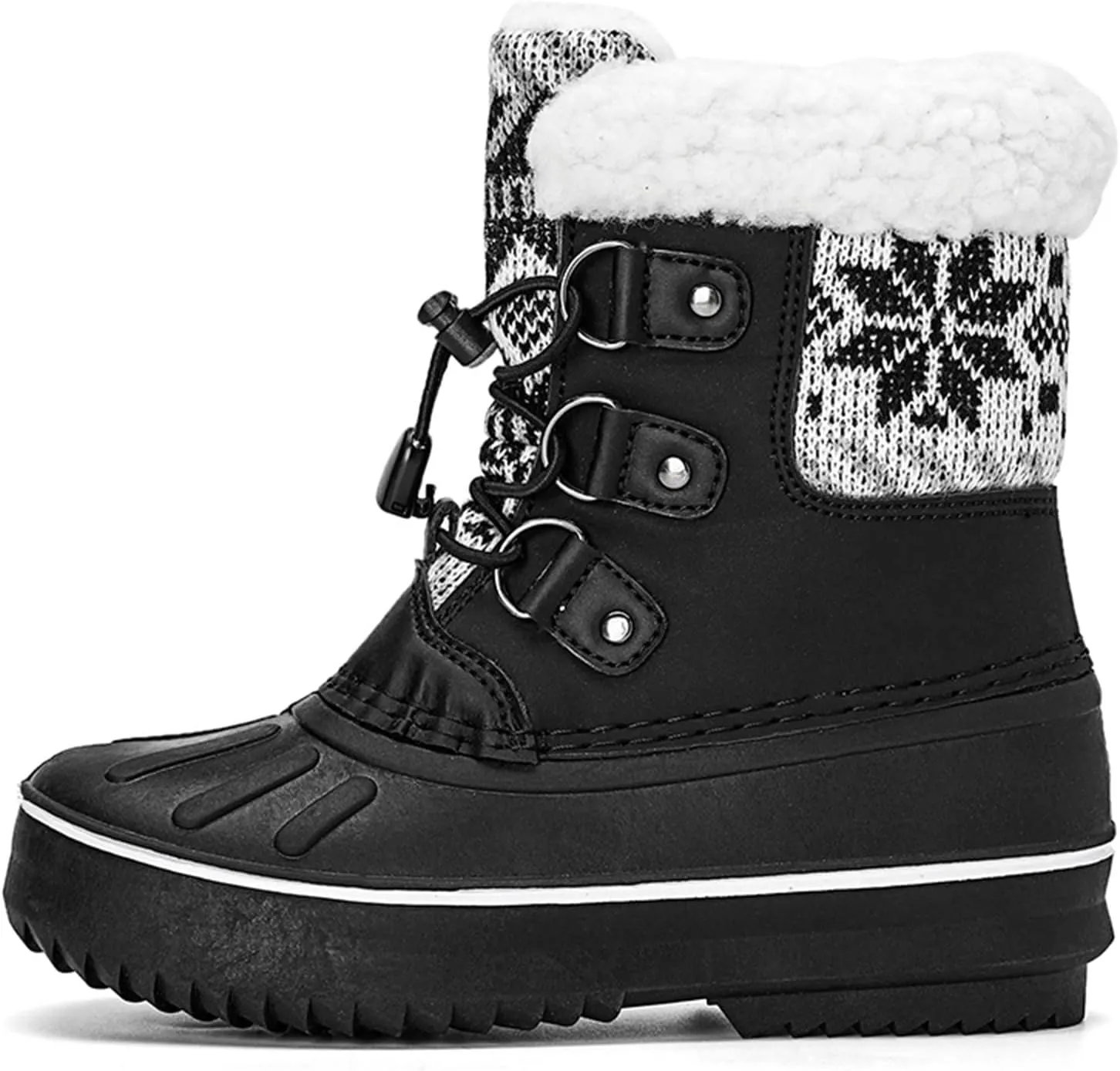 Kids Snow Boots Girls Boys Outdoor Plus Velvet Warm Ski Shoes Toddler Water Proof Anti-slip Mid Calf Booties