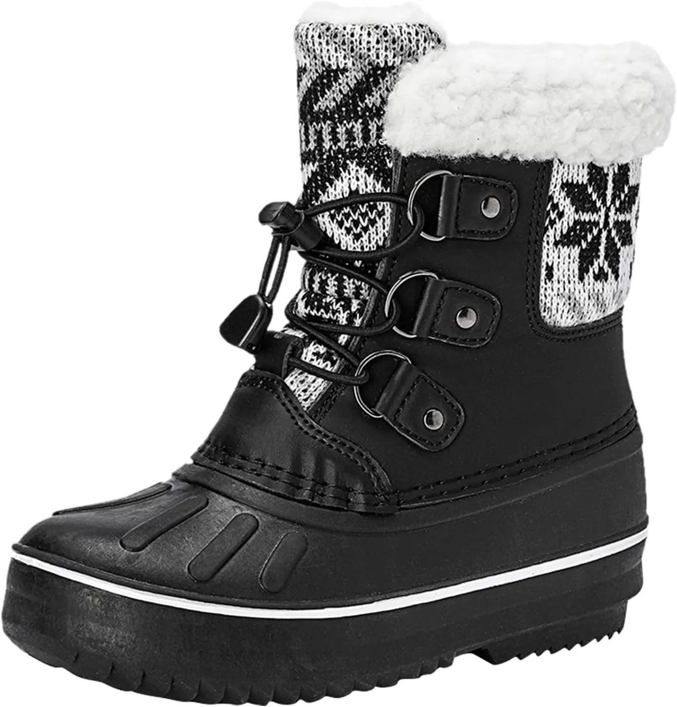 Kids Snow Boots Girls Boys Outdoor Plus Velvet Warm Ski Shoes Toddler Water Proof Anti-slip Mid Calf Booties