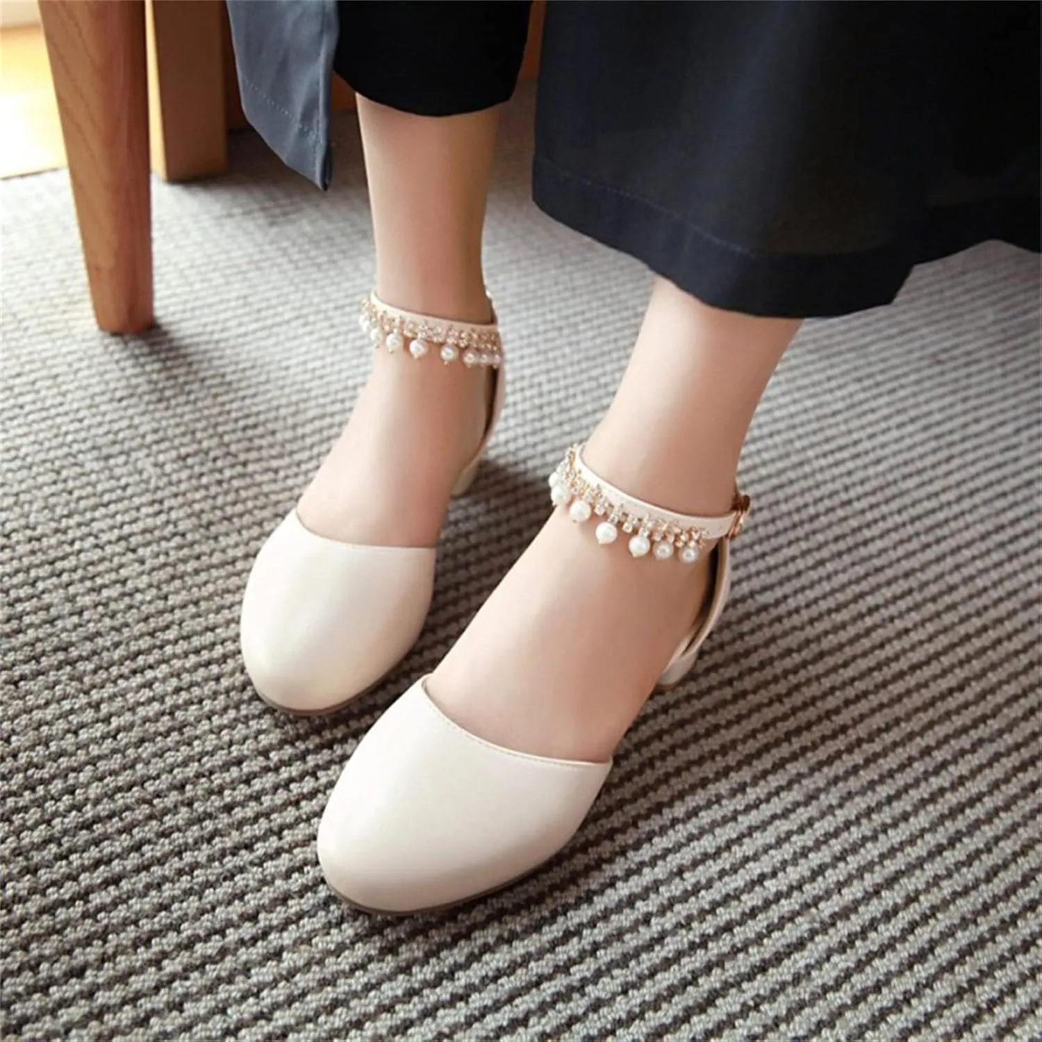 Little Girls Dress Up Shoes Low Heel Princess Hook and Loop Dress Shoes Pary Wedding Prom Shoes for Toddler