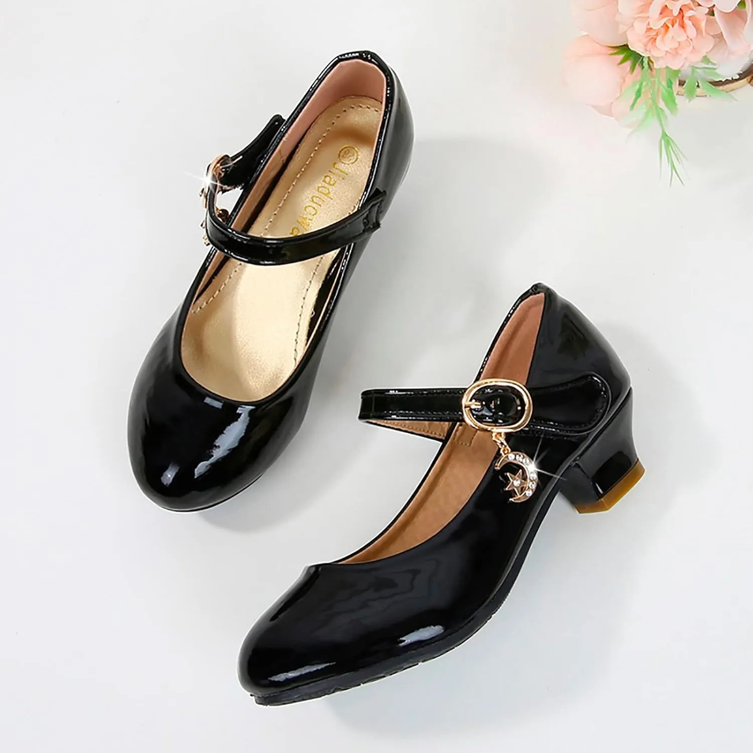 Low Heels Dress Shoes for Girls Mary Jane Flower Girl Shoes Princess Wedding Pary School Performance Shoes
