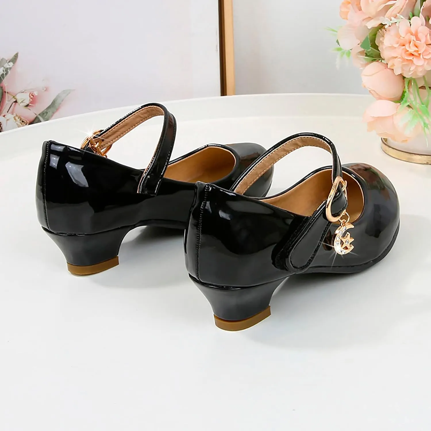Low Heels Dress Shoes for Girls Mary Jane Flower Girl Shoes Princess Wedding Pary School Performance Shoes