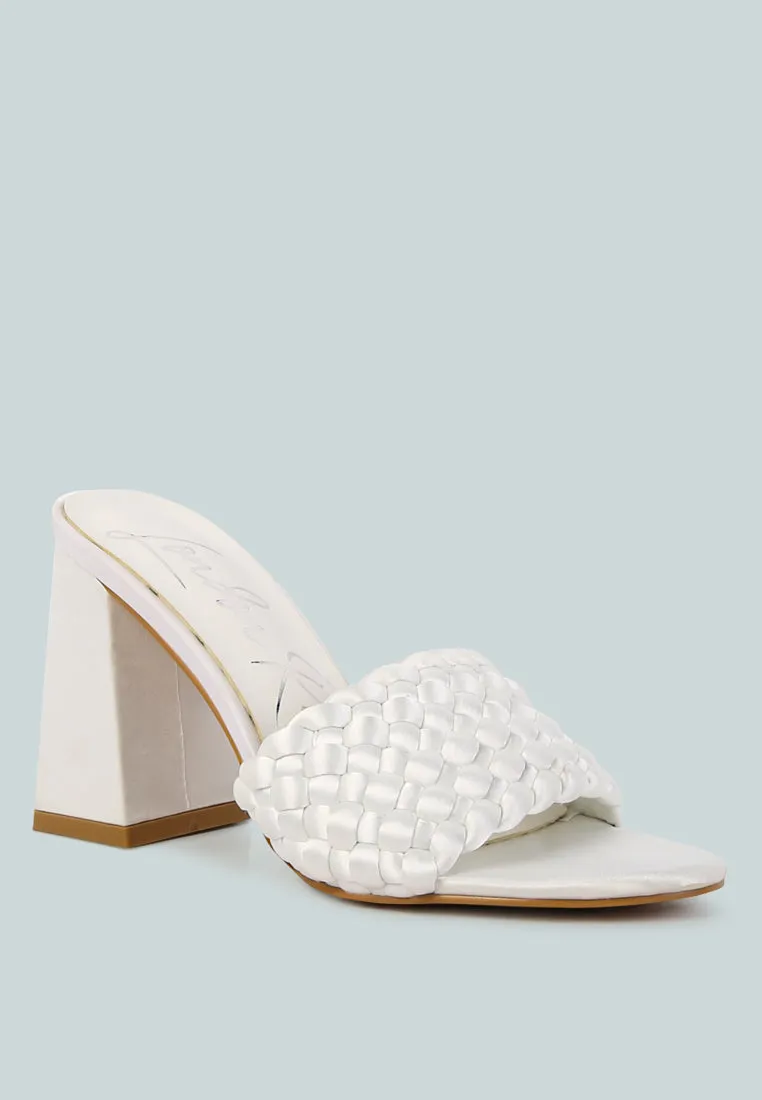 Lust Look Braided Satin Block Sandals by London Rag