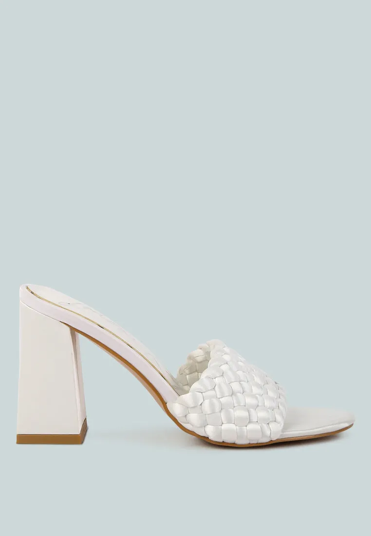 Lust Look Braided Satin Block Sandals by London Rag