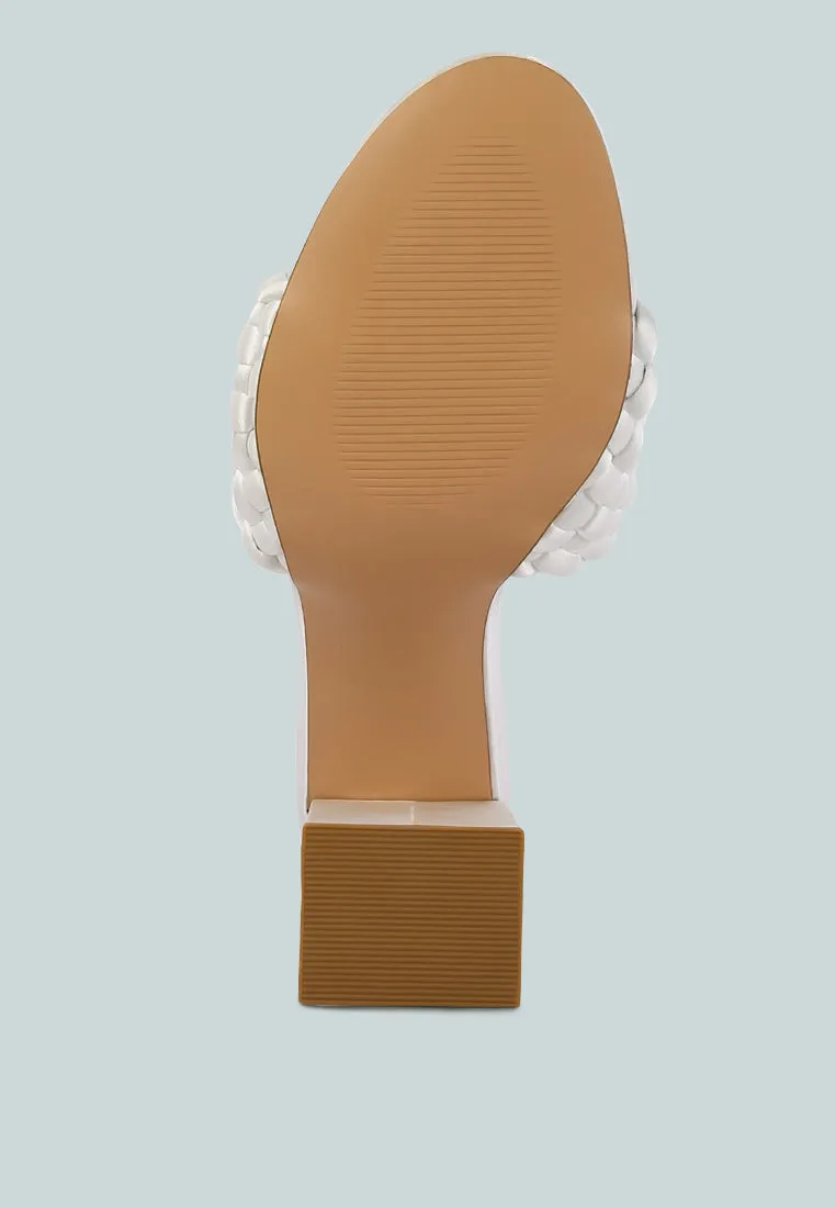 Lust Look Braided Satin Block Sandals by London Rag