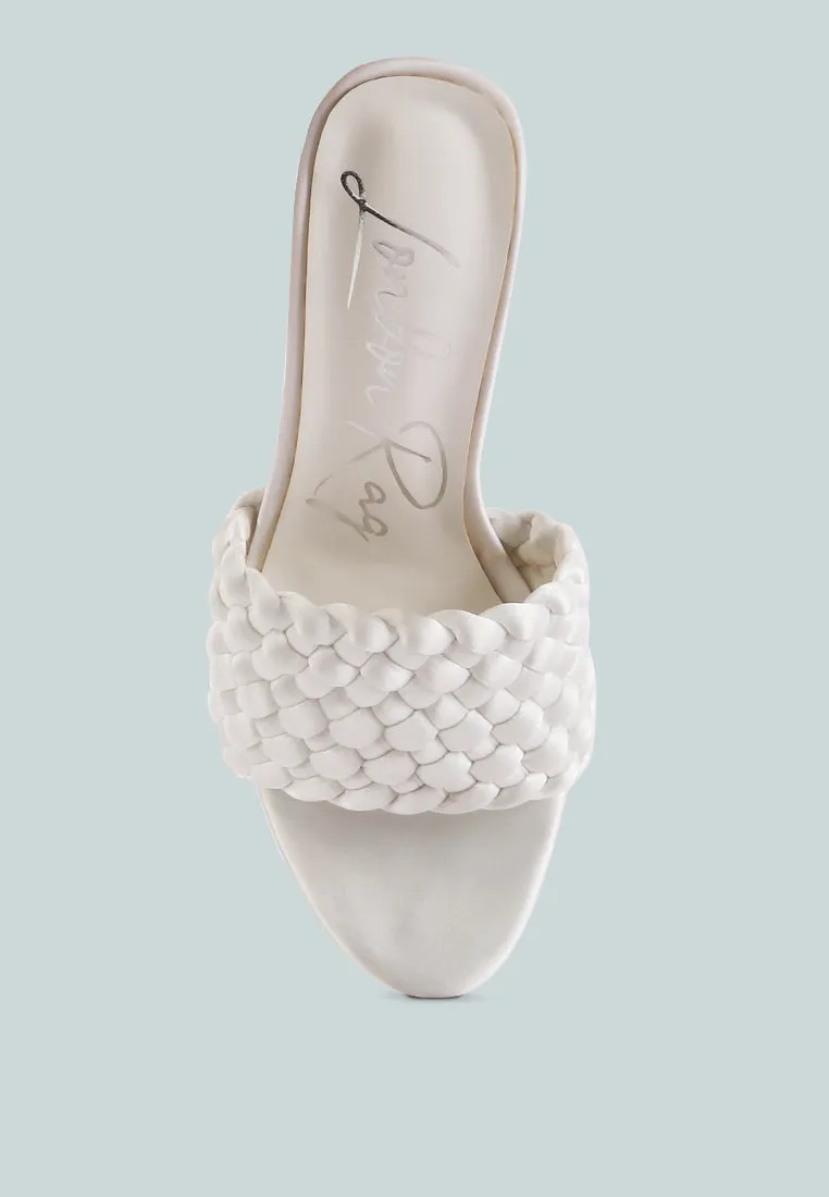Lust Look Braided Satin Block Sandals by London Rag