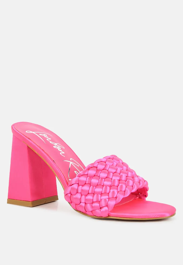 Lust Look Braided Satin Block Sandals by London Rag