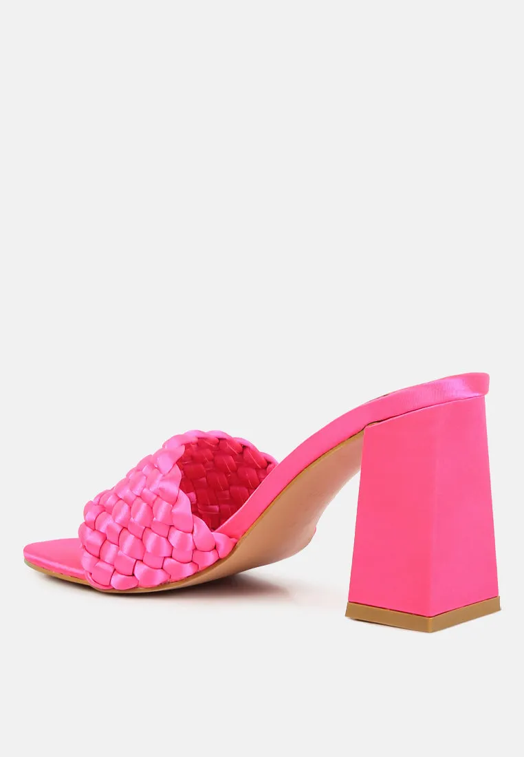 Lust Look Braided Satin Block Sandals by London Rag