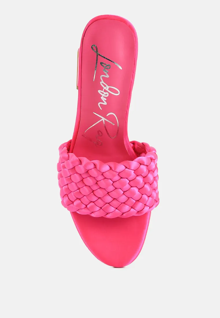 Lust Look Braided Satin Block Sandals by London Rag