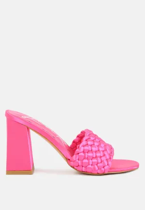Lust Look Braided Satin Block Sandals by London Rag