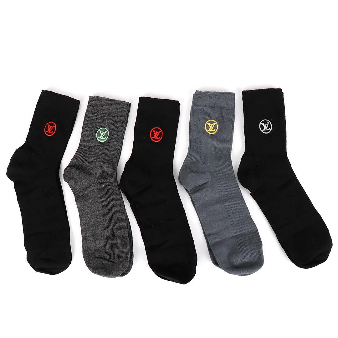 LV Paris Executive Monogram Logo Designed Cotton Socks