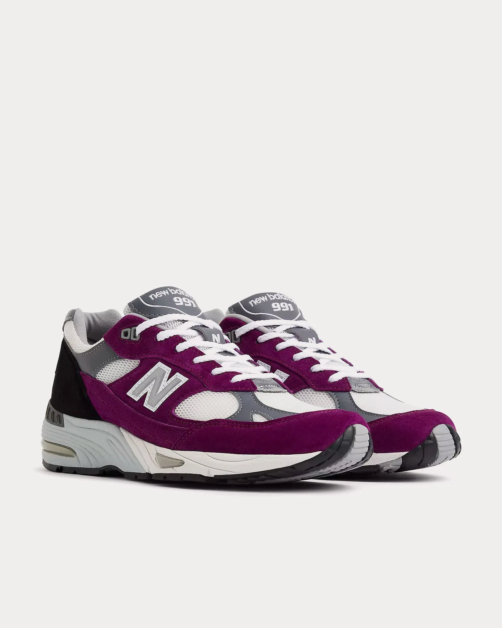 MADE in UK 991v1 Bright Renaissance Grape Juice / Alloy / Black Low Top Sneakers