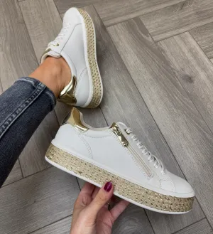 Marco Tozzi (SS25) Trainer With Espadrille Sole 23715 - Cream Comb (MT15)