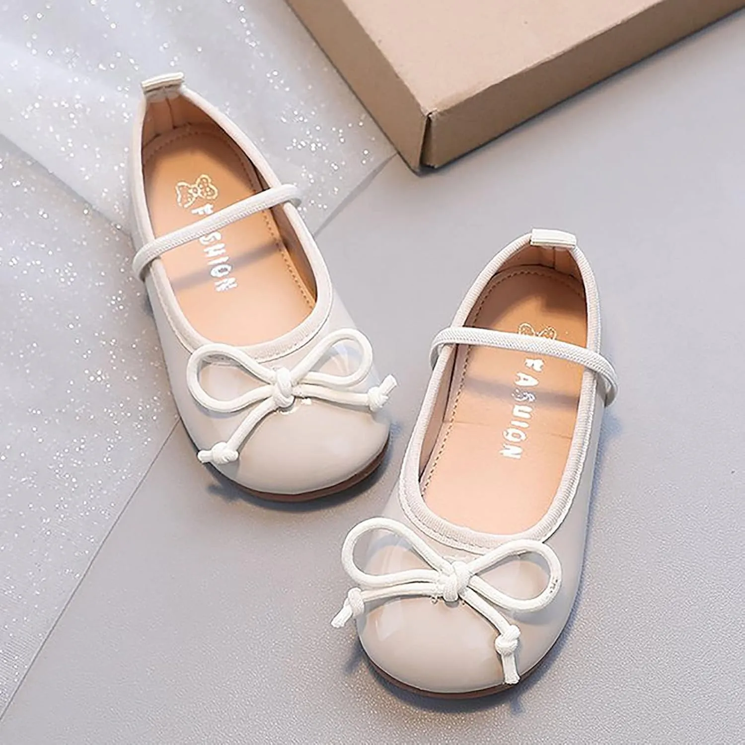 Mary Jane Flat Shoes for Little Girls Toddler Kids Dress Ballet Shoes Non Slip Soft Sole Robe Princess Shoes