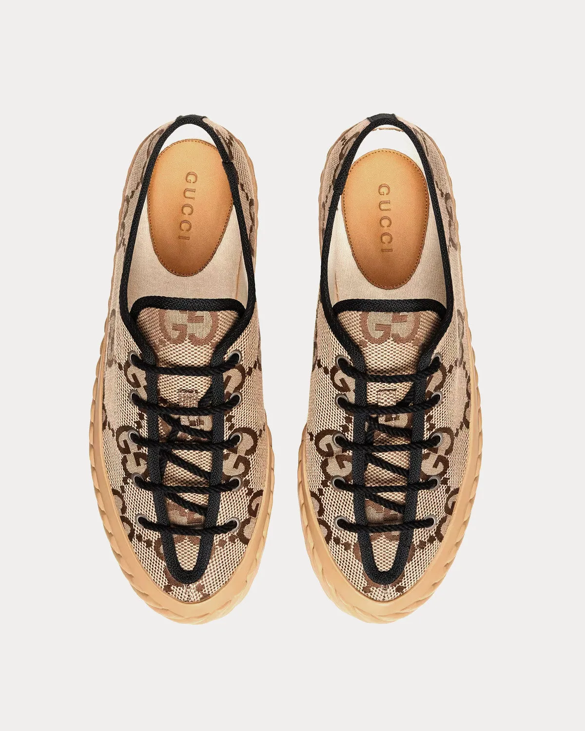 Maxi GG Canvas Camel / Ebony Low Top Sneakers