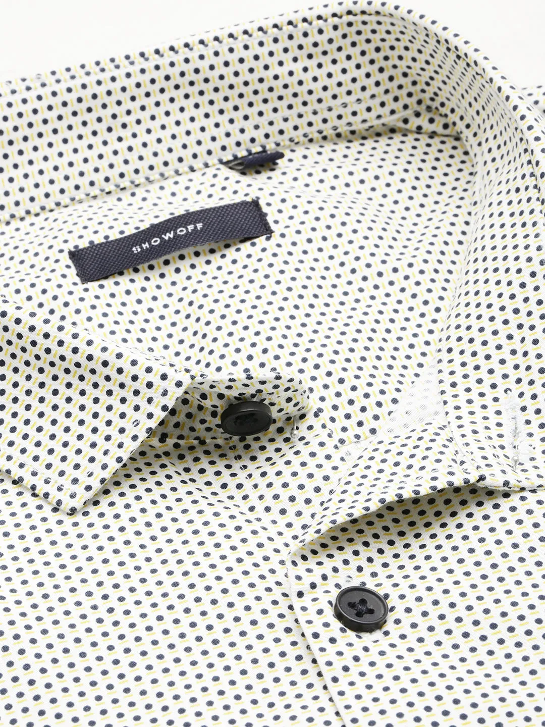 Men Cream Comfort Striped Cotton Casual Shirt
