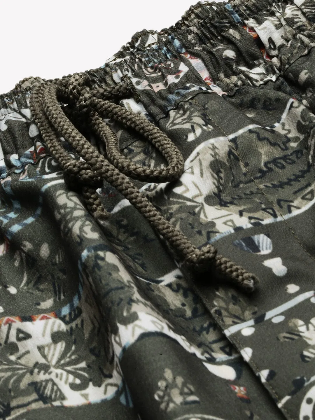 Men Graphic Printed Cuban Collar Green Co Ords Set