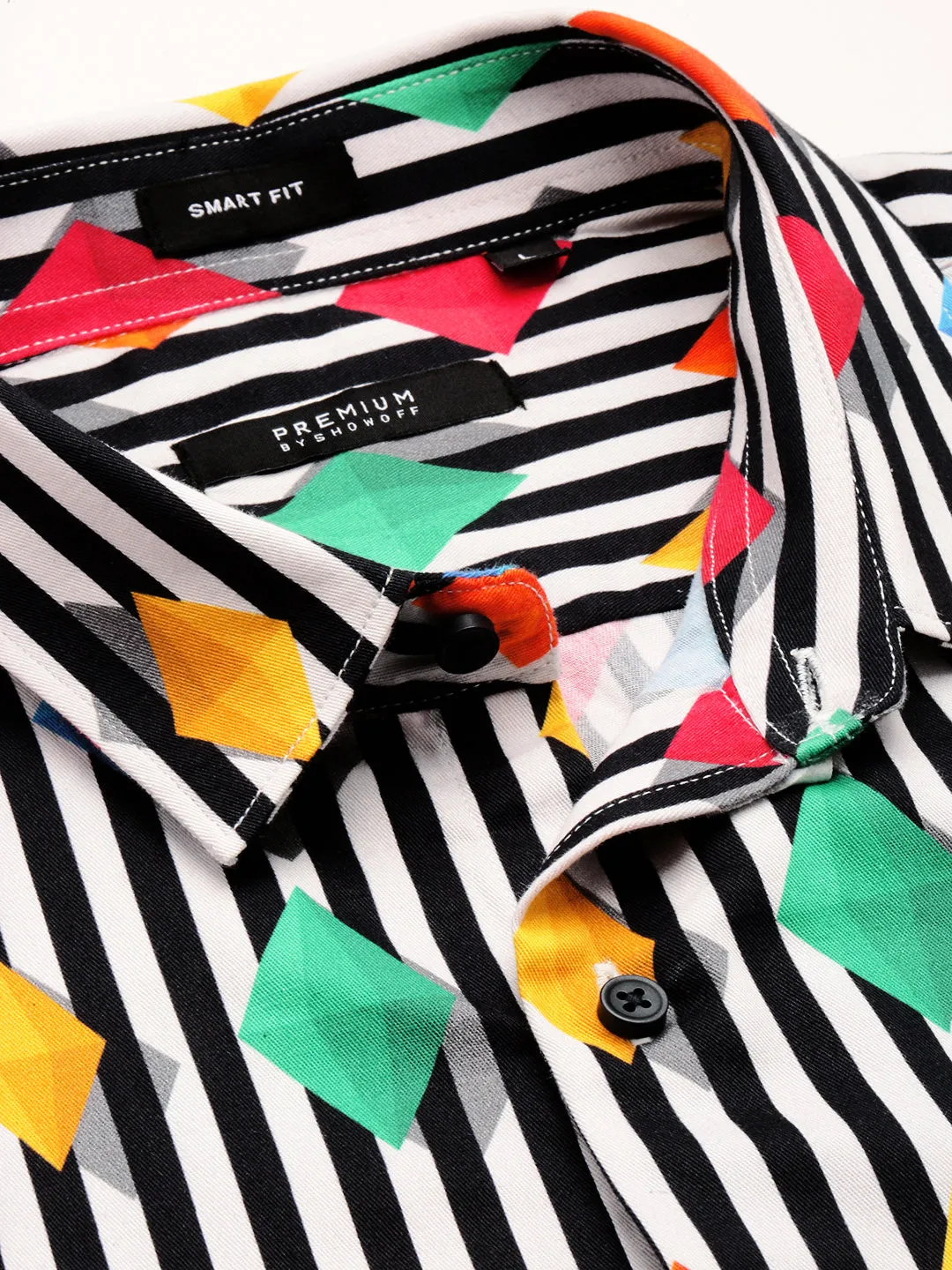 Men Multi Vertical Striped Smart Slim Fit Cotton Casual Shirt