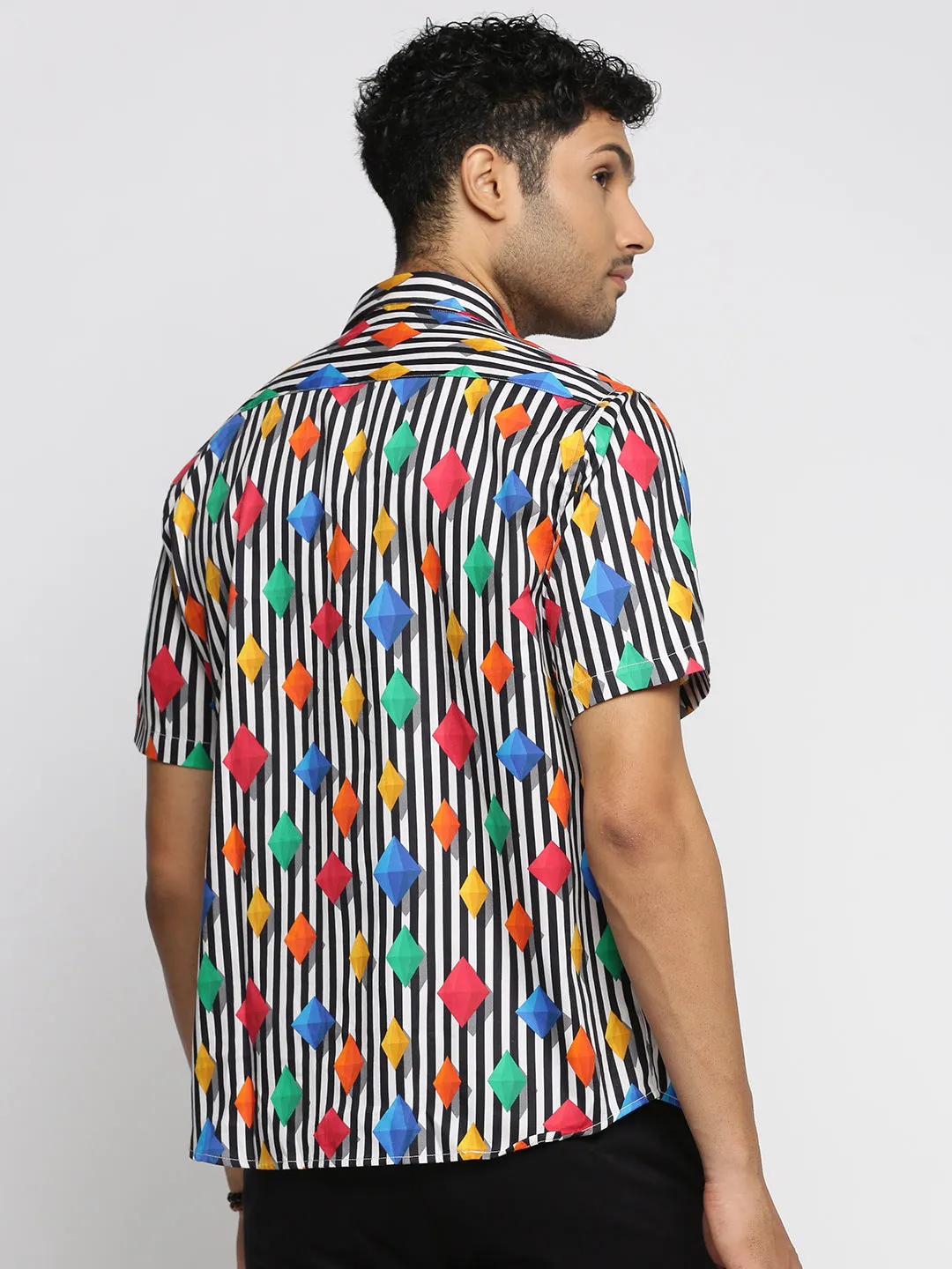 Men Multi Vertical Striped Smart Slim Fit Cotton Casual Shirt