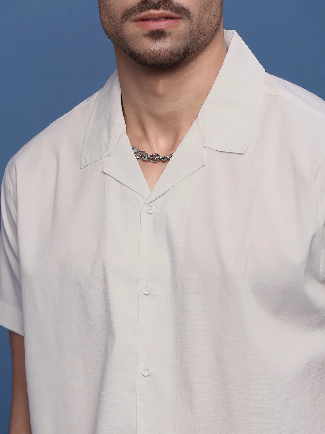 Men White Standard Opaque Casual Shirt