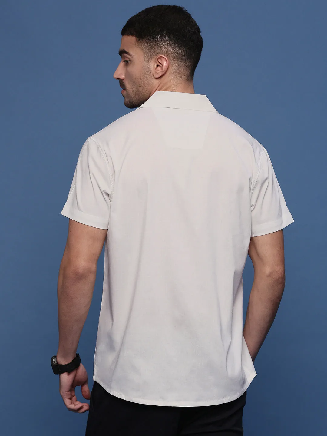 Men White Standard Opaque Casual Shirt