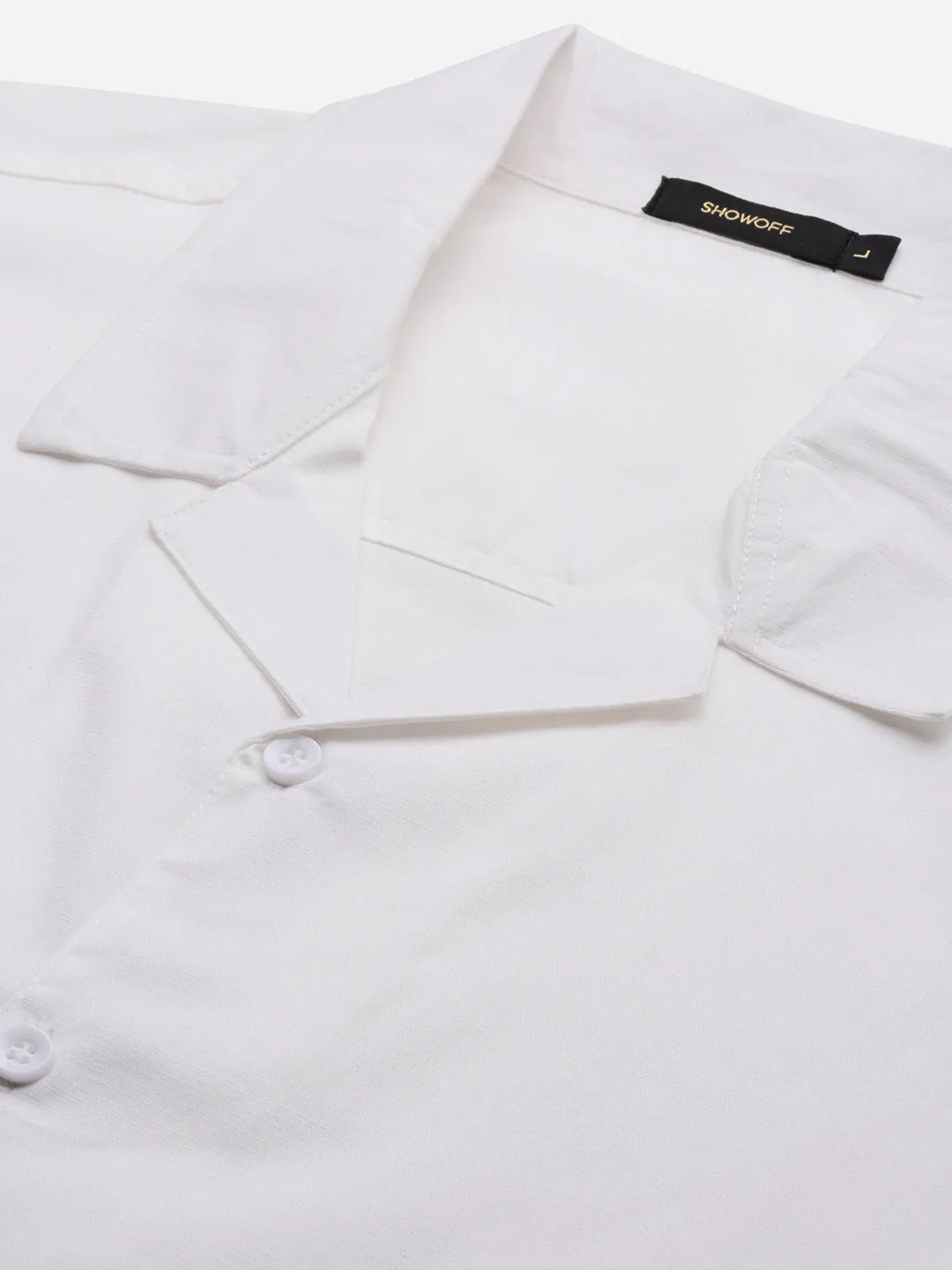 Men White Standard Opaque Casual Shirt