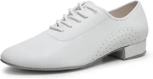 Men's Latin Dance Shoes White Black PU Leather Men's Ballroom Dance Shoes Salsa Tango Dance Shoes Latin Dance Shoes Men