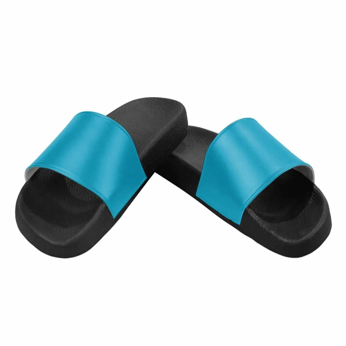 Mens Slide Sandals - Blue Green Flip Flops by inQue.Style