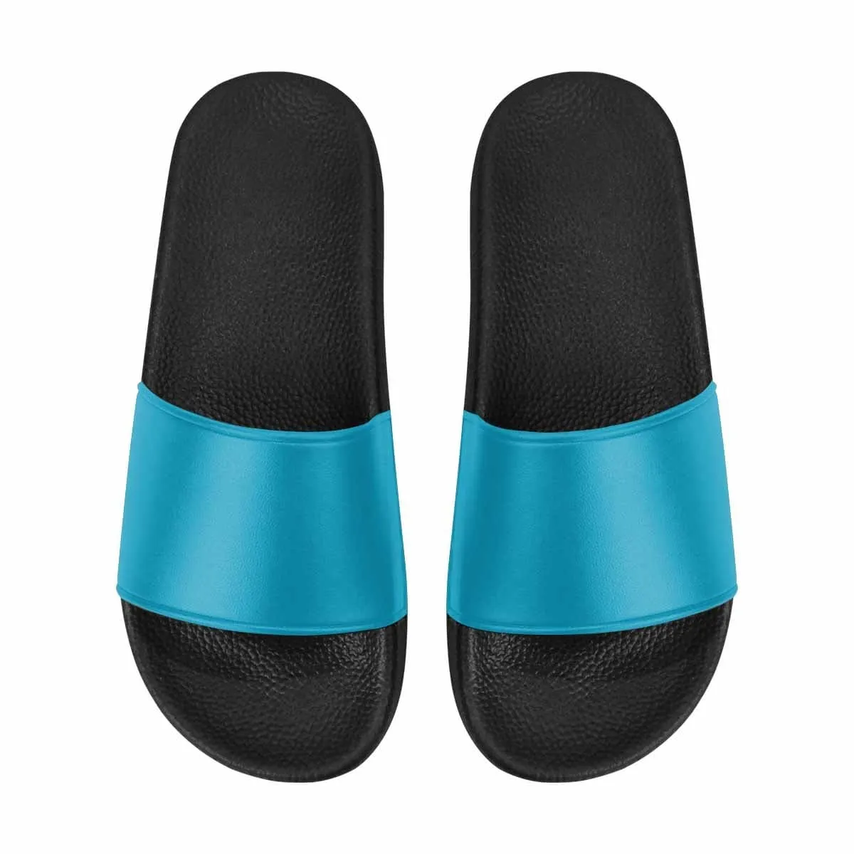 Mens Slide Sandals - Blue Green Flip Flops by inQue.Style