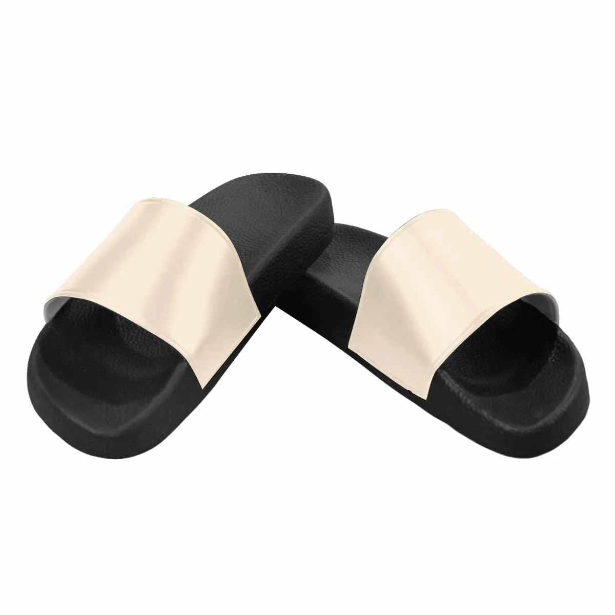 Mens Slide Sandals - Champagne Brown Flip Flops by inQue.Style